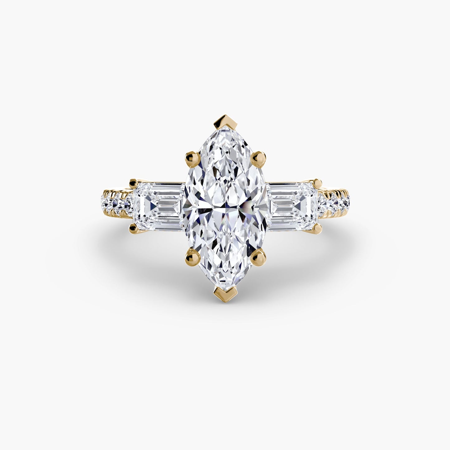 Brillant Rund-Brillant Setting in Gold – Nahaufnahme