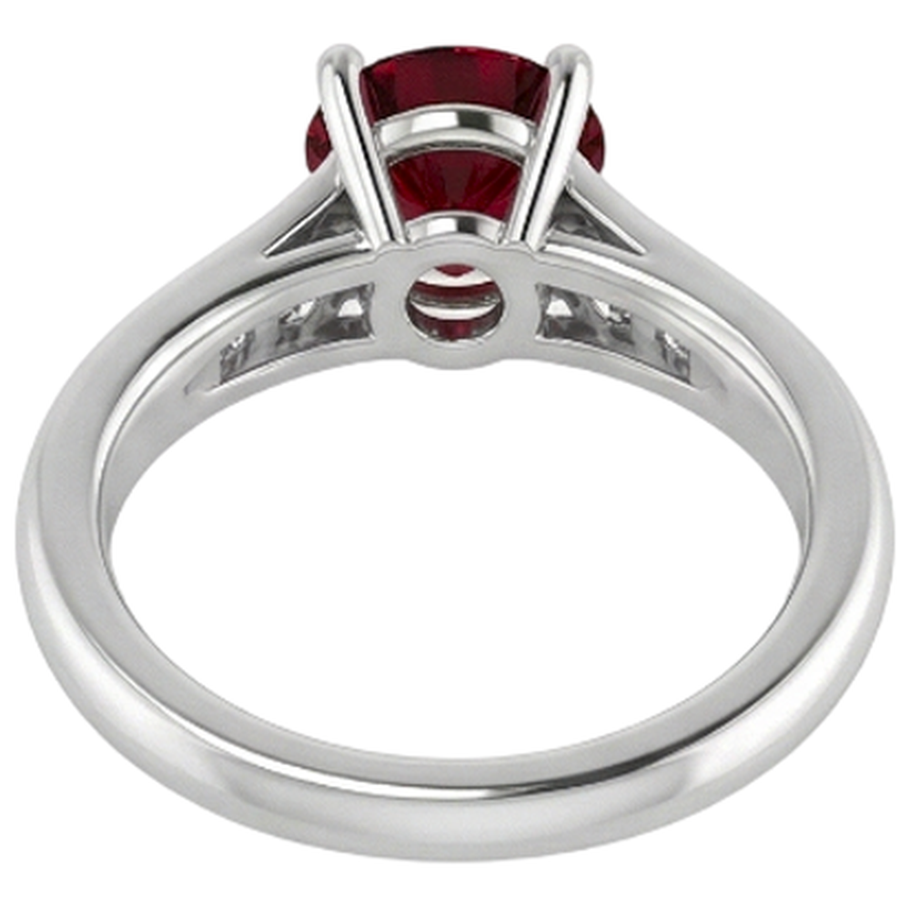 Ring 1,10 Karat Burma Rubin Diamant Akzent Weißgold 14K Schmuck