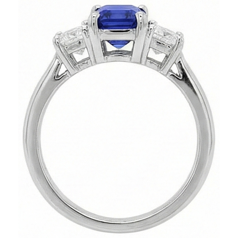 echter baguette diamant 2Karat ring Profilansicht