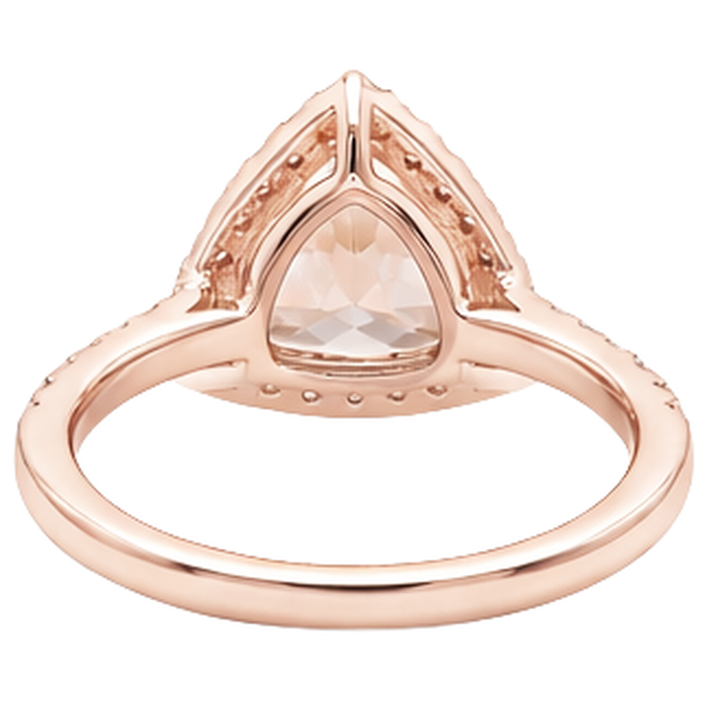 echter trillion morganit 14Karat ring mit Diamantbesatz