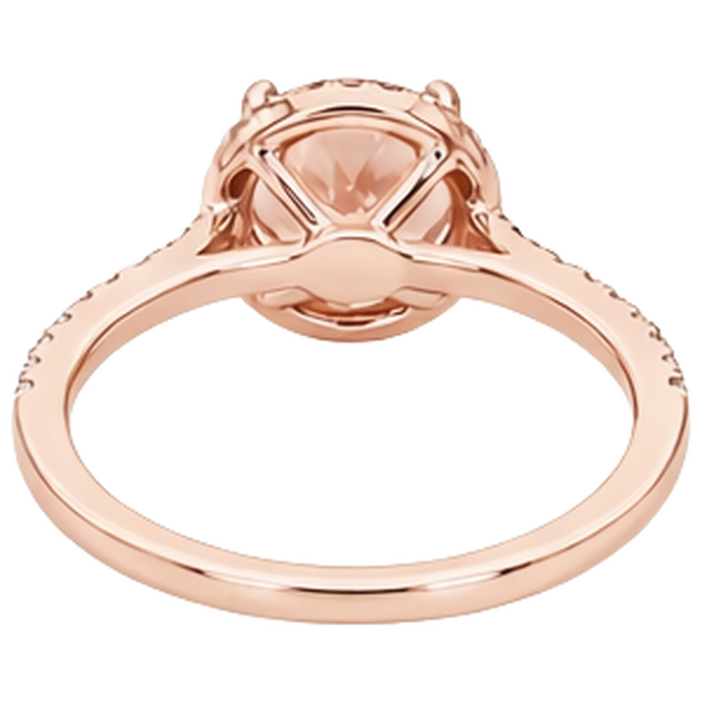 Ring aus 14 Karat 9 Karat Rotgold mit Morganit und Diamanten im Rundschliff Neu
