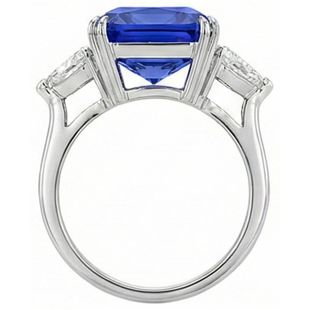 echter round diamant 5.50Karat ring Profilansicht