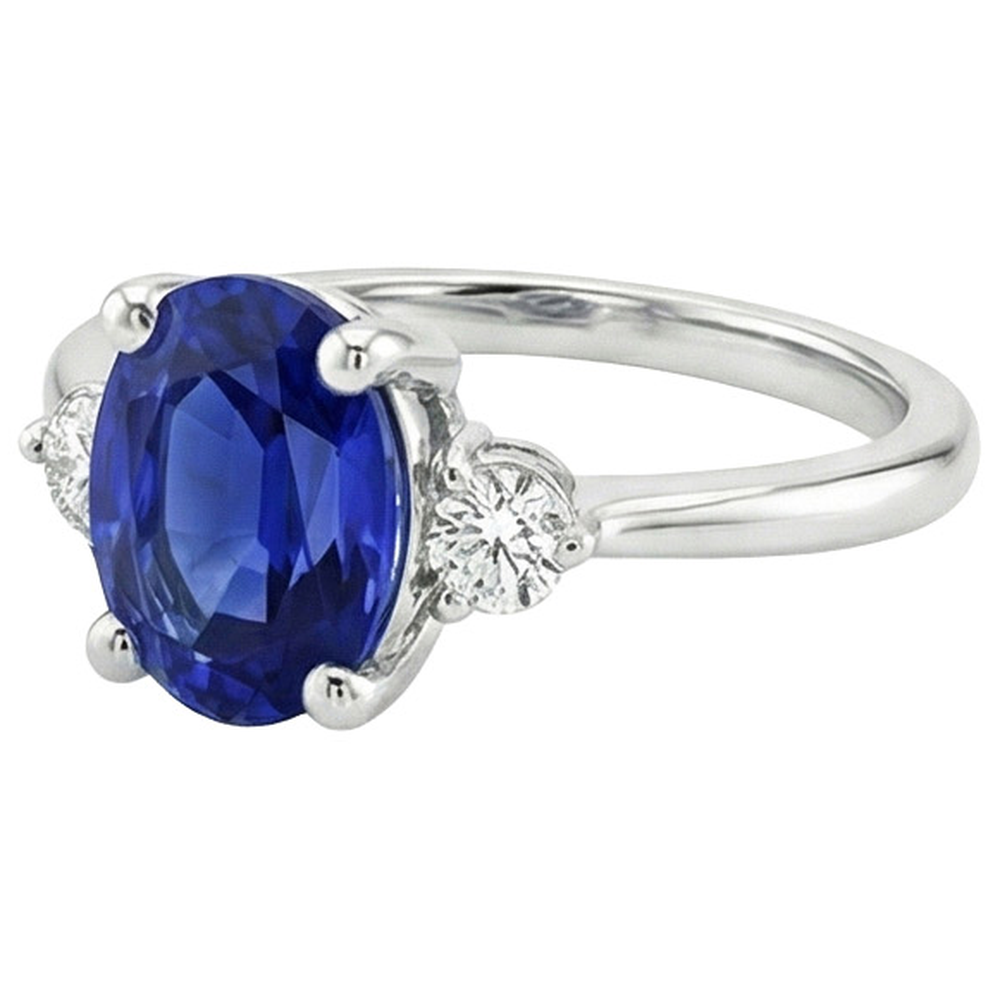 echter oval diamant 3.50Karat ring auf Weiß