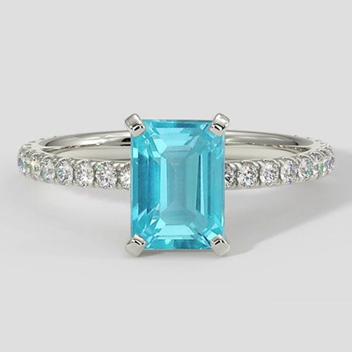 Ring Paraiba Turmalin 1,50 ct Smaragd-Stil