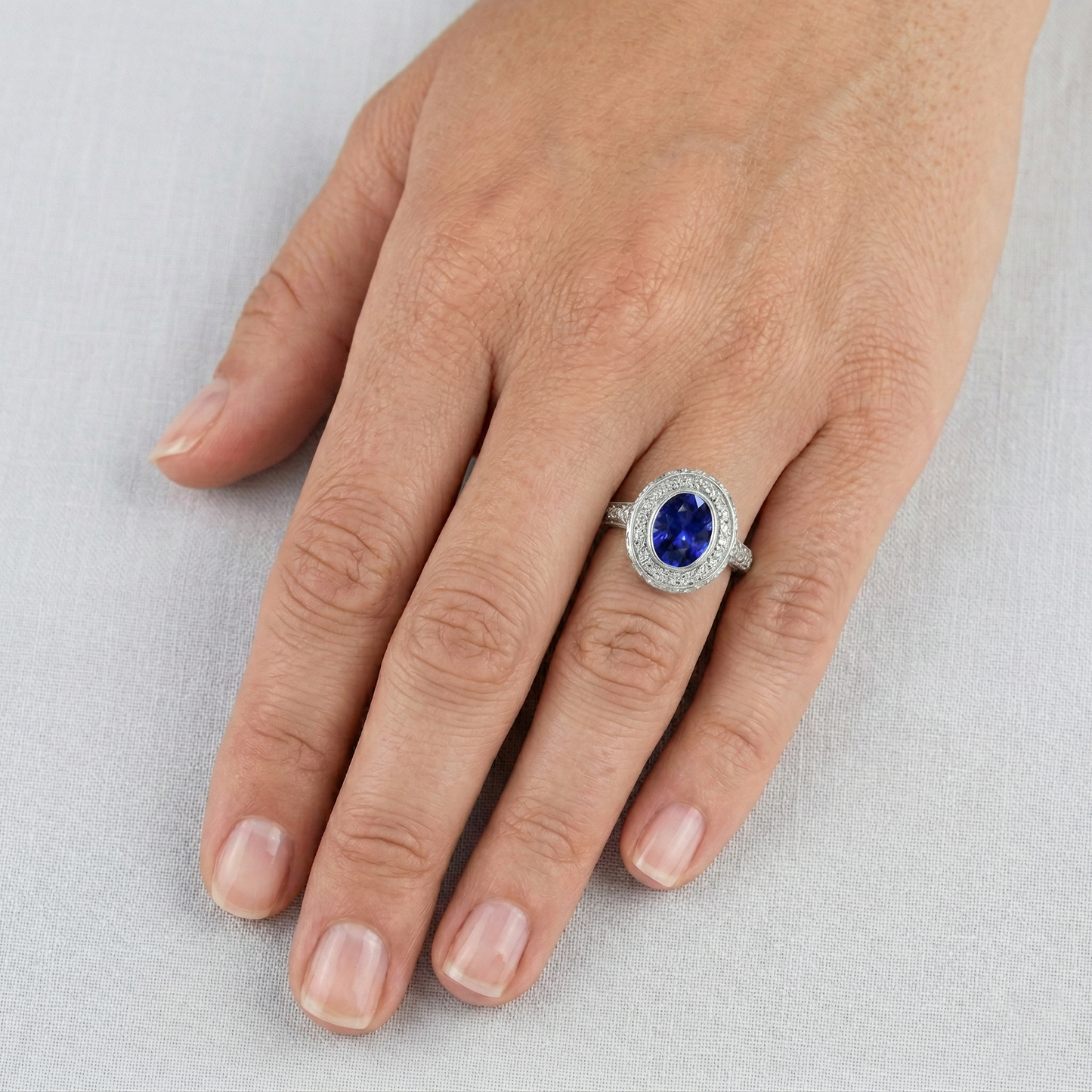 echter round diamant 14Karat ring mit Diamantbesatz