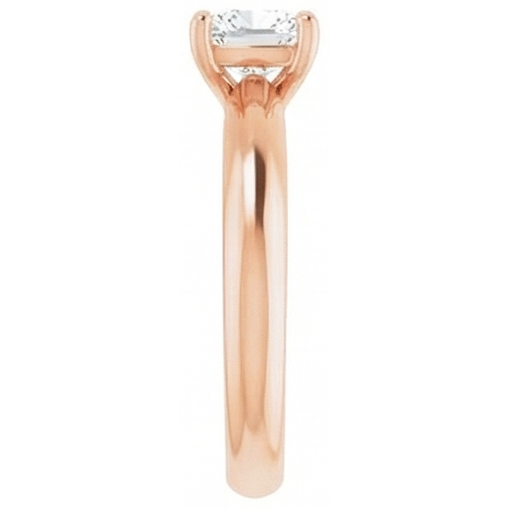 Diamant Solitär-Verlobungsring 2-Karat 14K Roségold – Seitenansicht