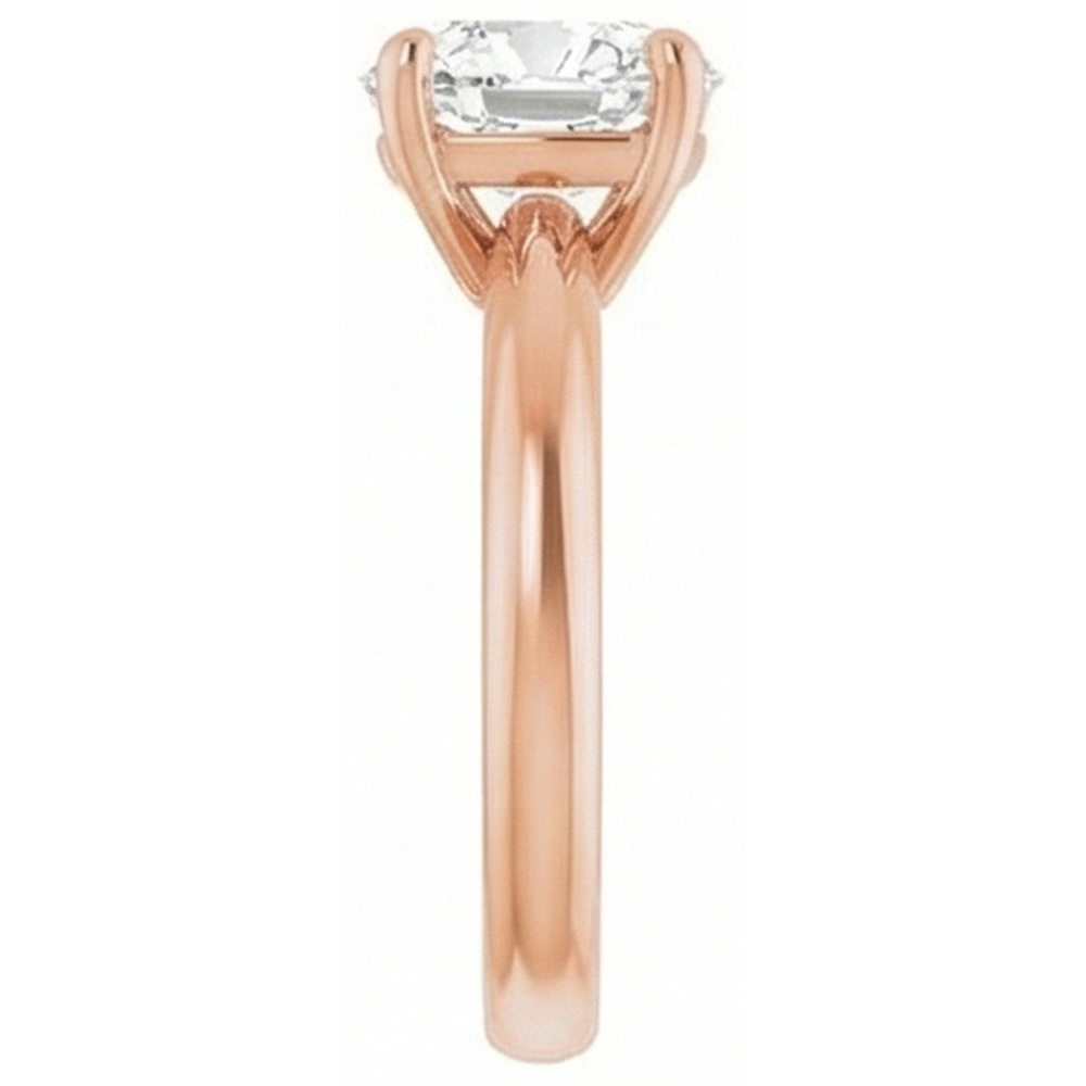 Solitär-Verlobungsring 14K Roségold mit Edler Diamant – Seitenansicht
