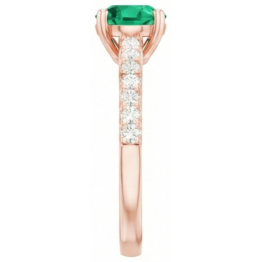 echter round smaragd 2.50Karat ring mit Diamantbesatz