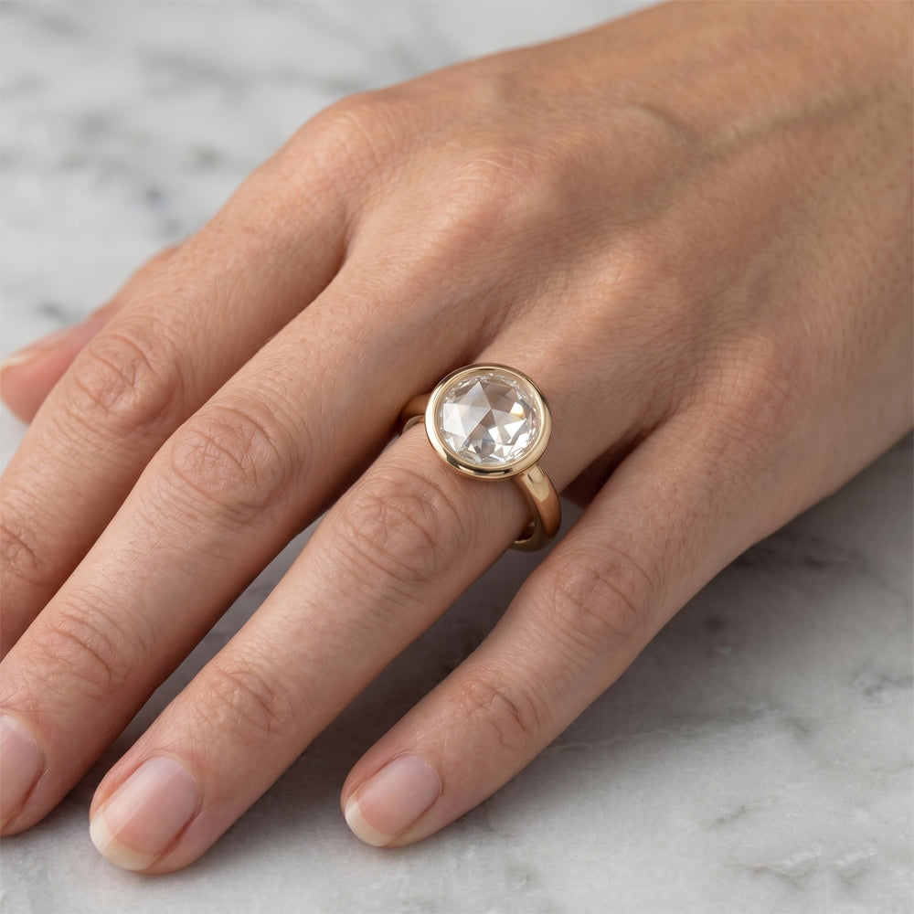 Rosen-Schliff Solitär-Verlobungsring – Diamant 2,75 Karat 14K
