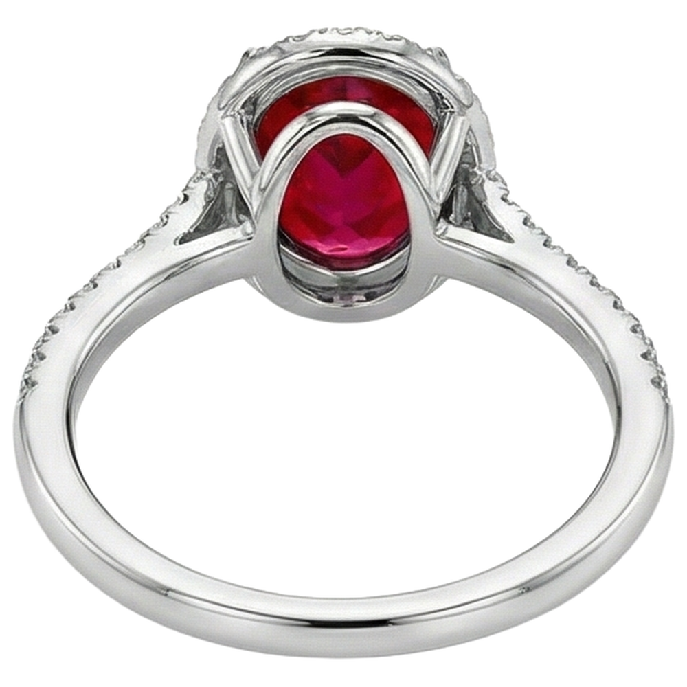 echter oval rubin 3.30Karat ring auf Weiß