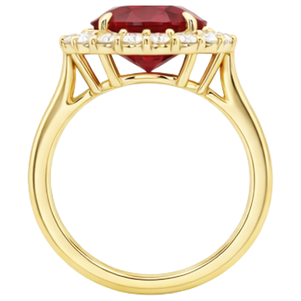 echter oval rubin 5.35Karat ring auf Weiß