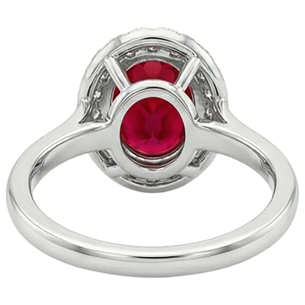echter oval rubin 3.75Karat ring auf Weiß