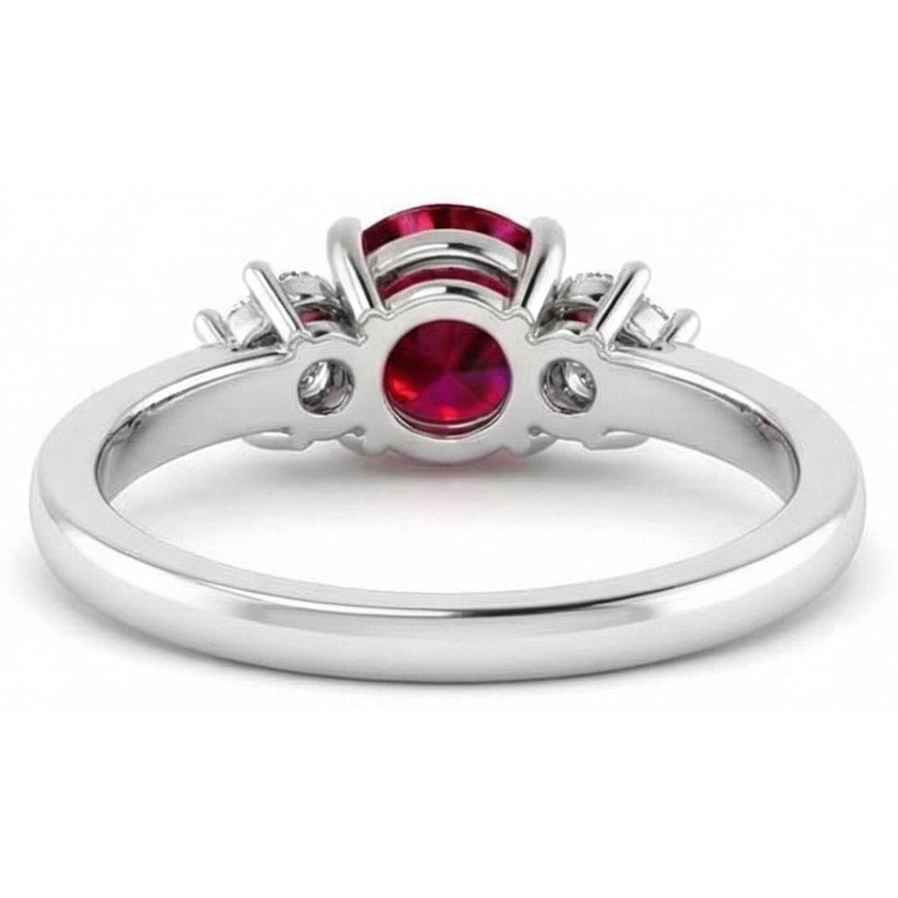 echter round rubin 1.50Karat ring mit Diamantbesatz