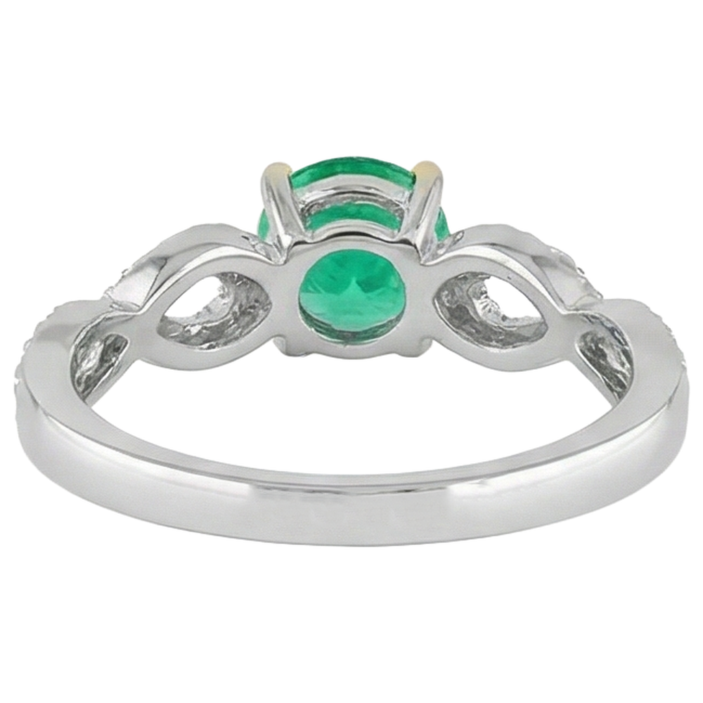 Echter Smaragd Edelstein-Ring – Rückansicht