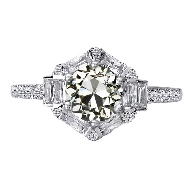Authentischer Edler Diamant Halo-Ring – Hauptansicht