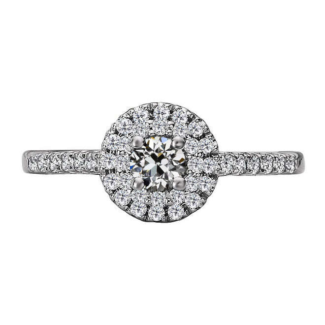 Erdgewonnener Edler Diamant Halo-Verlobungsring – Hauptansicht