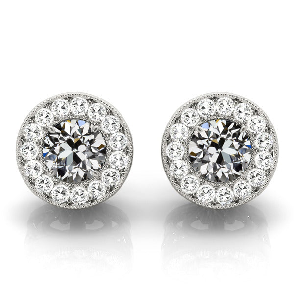Ohrringe 14 Karat Weißgold mit Edler Diamant – Hauptansicht