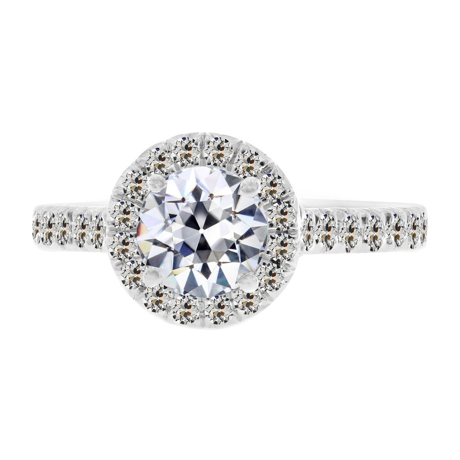 Zeitloser Diamant Halo-Fassung Ring 3,50 Karat – Hauptansicht