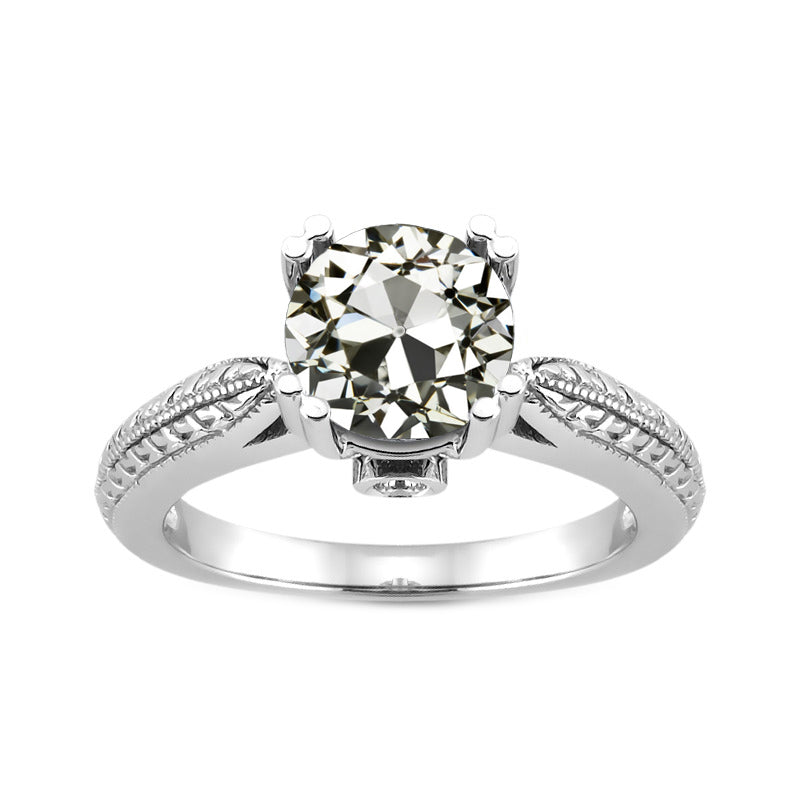 Antik-Kissen-Schliff Brillant Ring in 14K Weißgold – Hauptansicht
