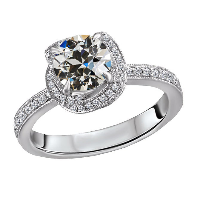 Luxuriöser Edler Diamant Solitär-Ring mit Akzenten 3 Karat – Hauptansicht