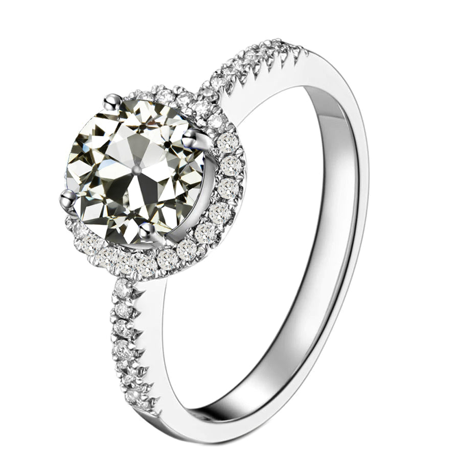 Halo-Fassung Ring 14 Karat Weißgold mit Diamant – Hauptansicht