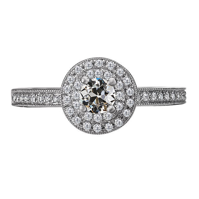 Brillanter Halo-Fassung Ring 1 Karat – Hauptansicht