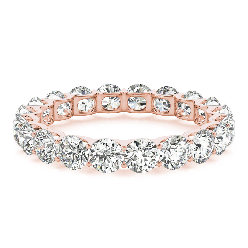 Brillant Brillantschliff Eternity Band in 14K Roségold – Seitenansicht