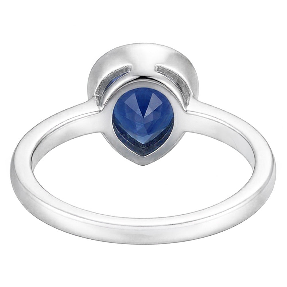 Royalblauer Saphir im Birnen-Schliff Schmuckstein-Ring 1,50