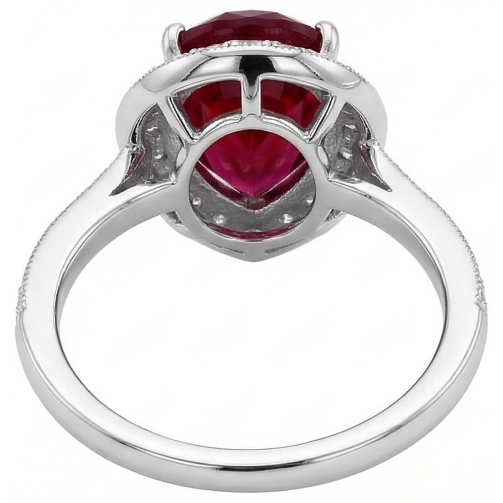 echter round rubin 3Karat ring auf Weiß
