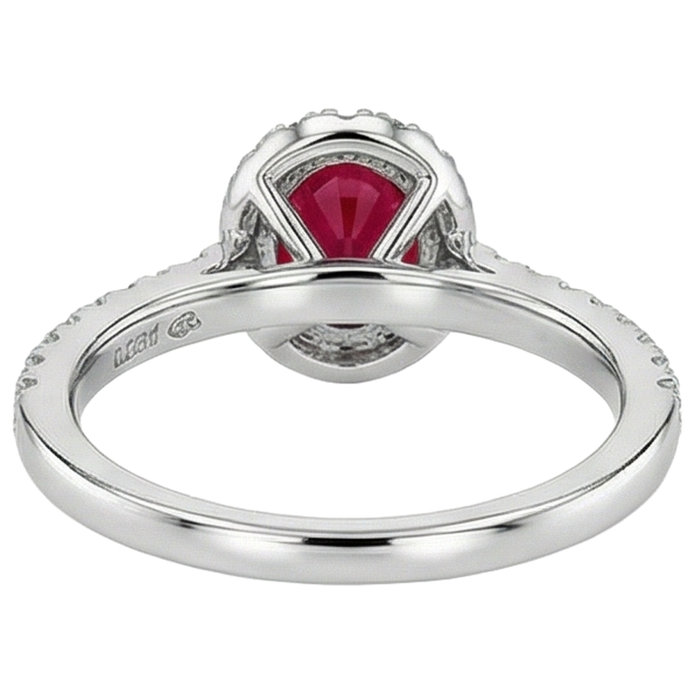 echter oval rubin 4Karat ring auf Weiß