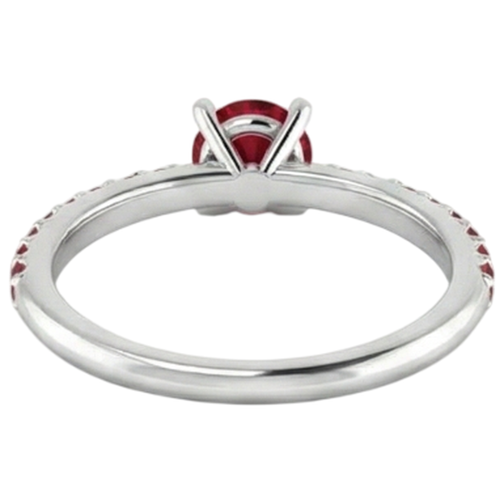Rubinring 2 Karat Weißgold 14K Krappenstil