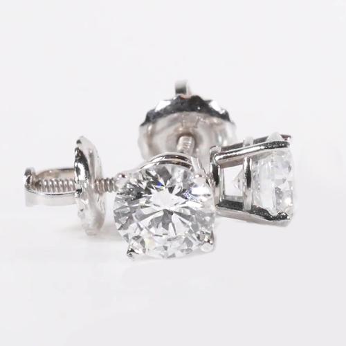 Runde Echt Diamant-Ohrstecker
