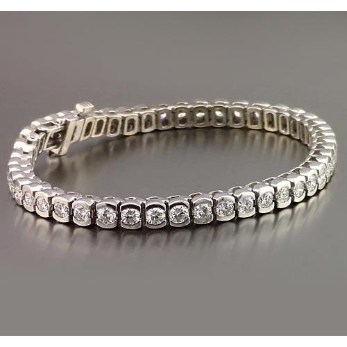 Runden Echt Diamant Half Bezel Set Tennisarmband 4,90 Karat Schmuck Neu