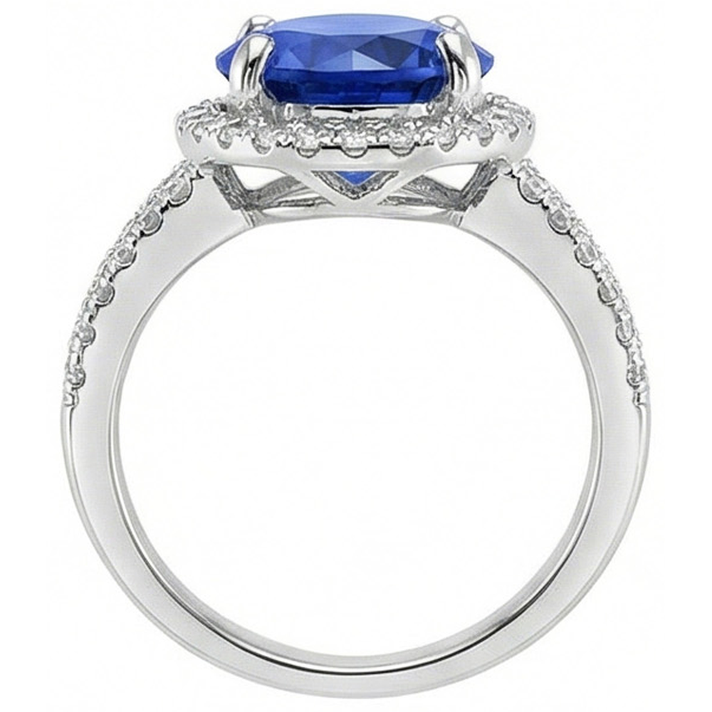 echter round diamant 4.15Karat ring Profilansicht