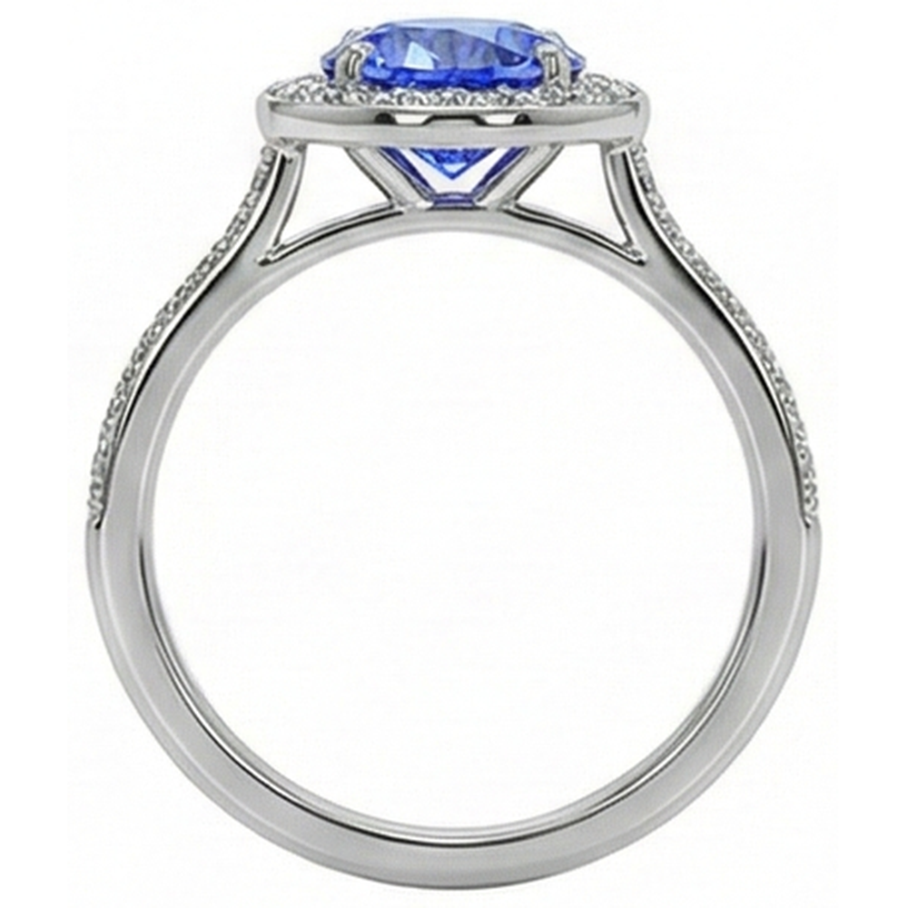 echter round diamant 4Karat ring Dreiviertelansicht