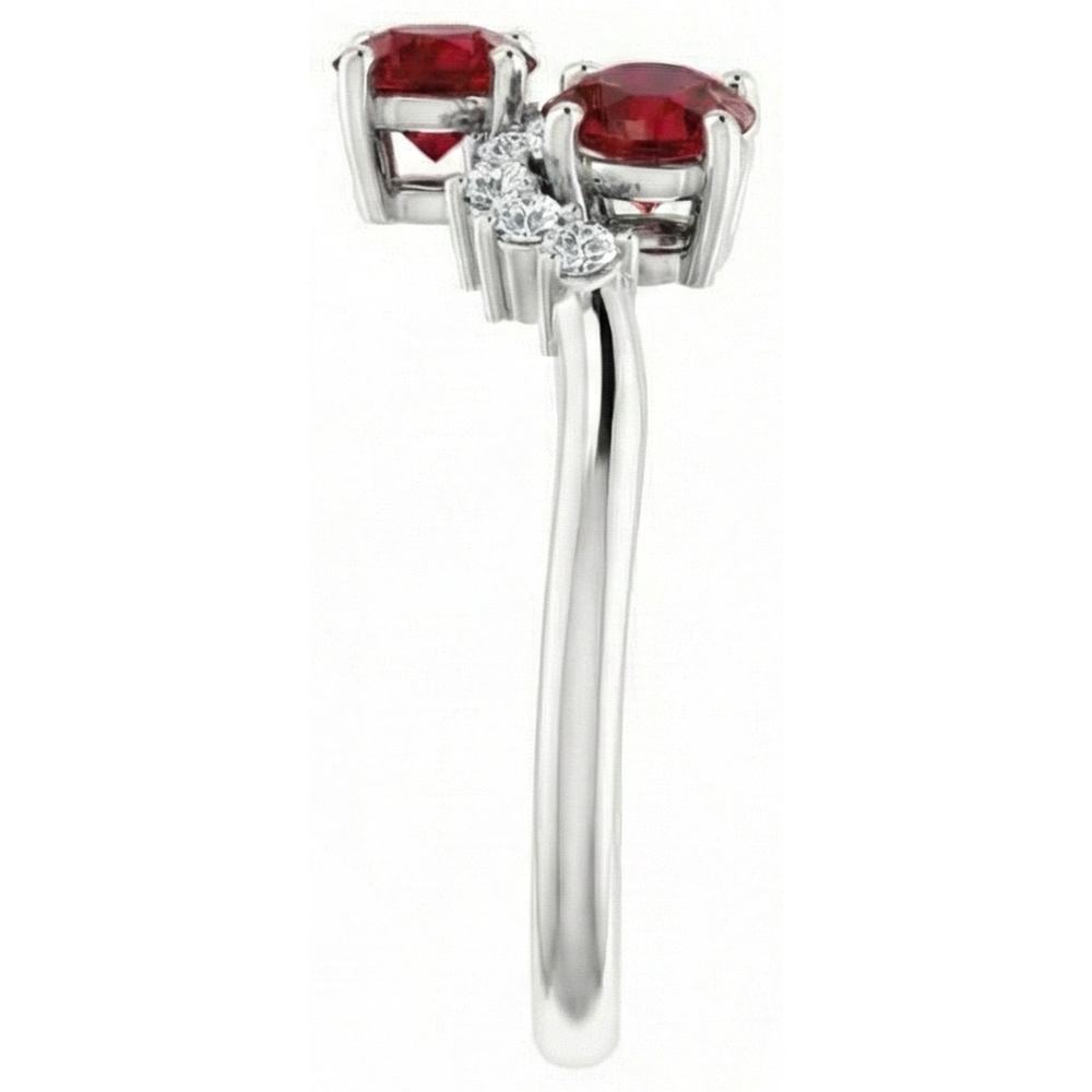 Runder Diamant-Rubin-Stein-Ring 2,40 Karat Weißgold 14K Schmuck