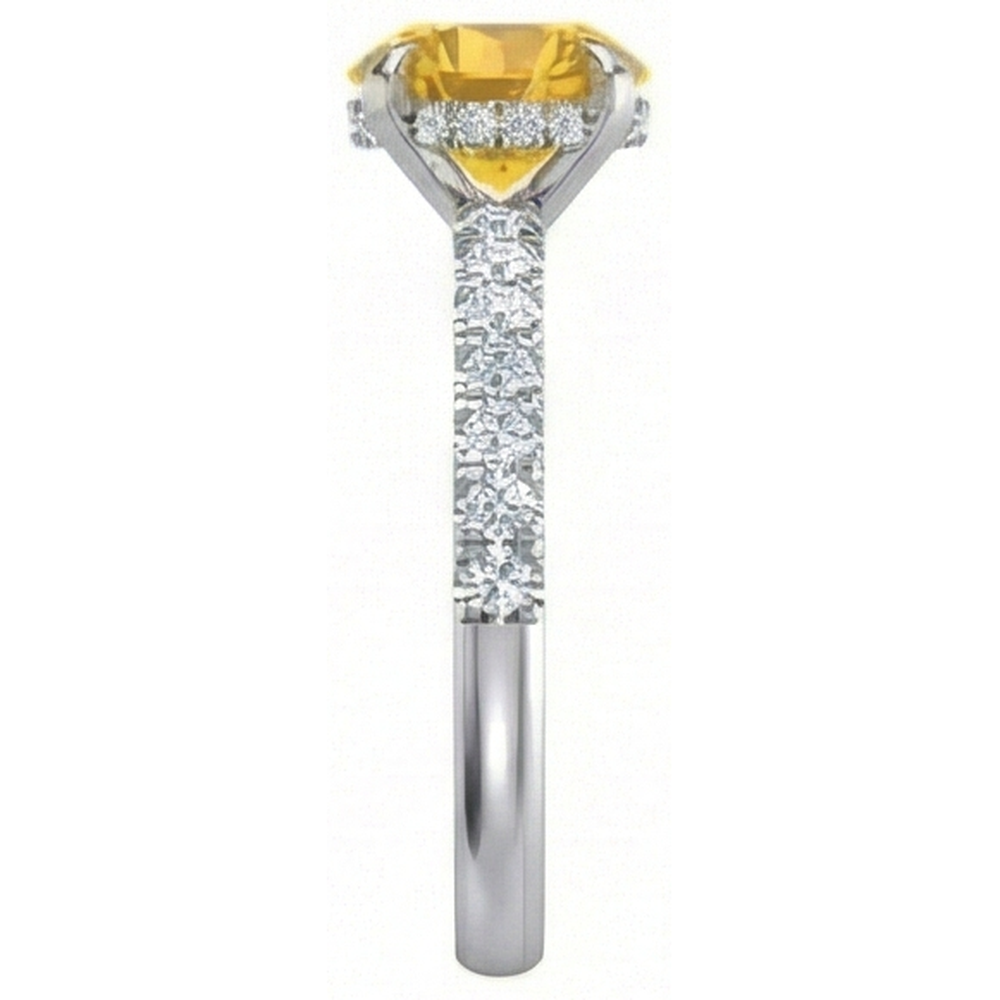 echter round saphir 3.50Karat ring mit Diamantbesatz