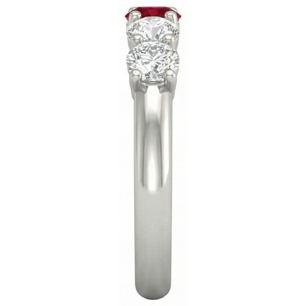 Runder Rubin-Diamant-Ring 1,50 Karat Weißgold 14K Schmuck