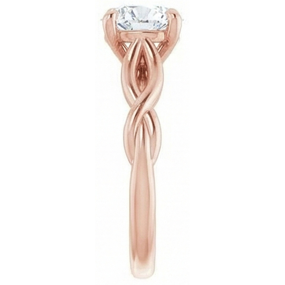 Runder Solitärring Altschliff Natürlicher Diamant ( nicht im Labor gezüchtet )-Zinken-Set 2 Karat Infinity Style