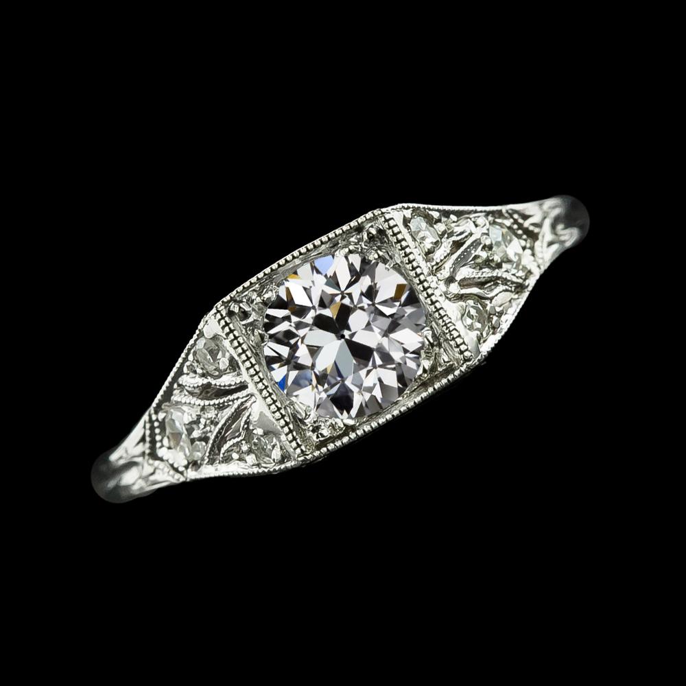 Runder Alter Bergmann Natürliche Diamant Ehering 2,75 Karat Vintage-Stil