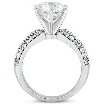 Runder Echt Diamant-Jubiläumsring Mit Großem Akzent 2,75 Ct.