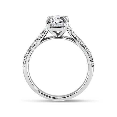 Runder Echt Diamant-Solitär Mit Akzenten Fancy Ring 2.58 Karat Weißgold