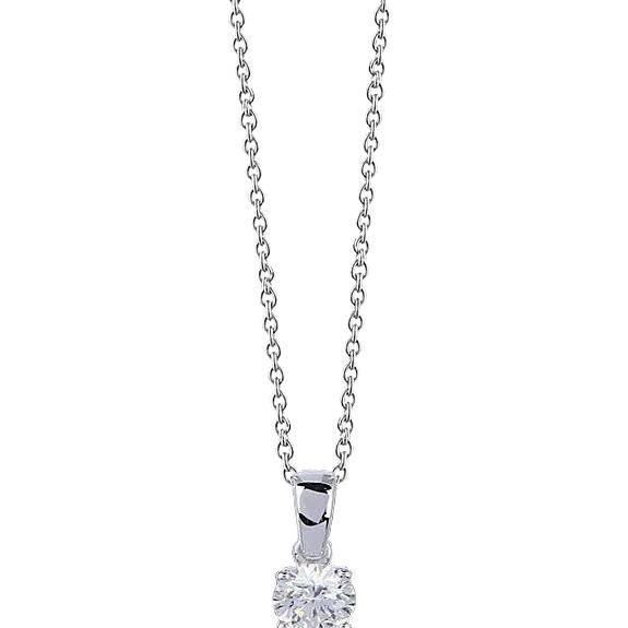 Runder Echt Diamant Anhänger Massiv Weißgold Schmuck Neu 1 Karat Diamant