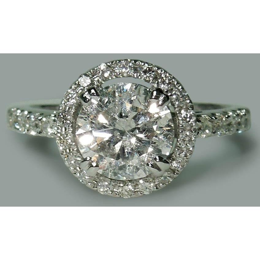 Runder Echt Diamant Verlobungsring Solitär 2.72 Karat Weißgold 14K