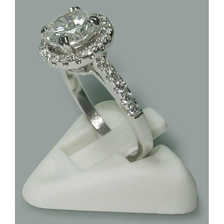 Runder Echt Diamant Verlobungsring Solitär 2.72 Karat Weißgold 14K