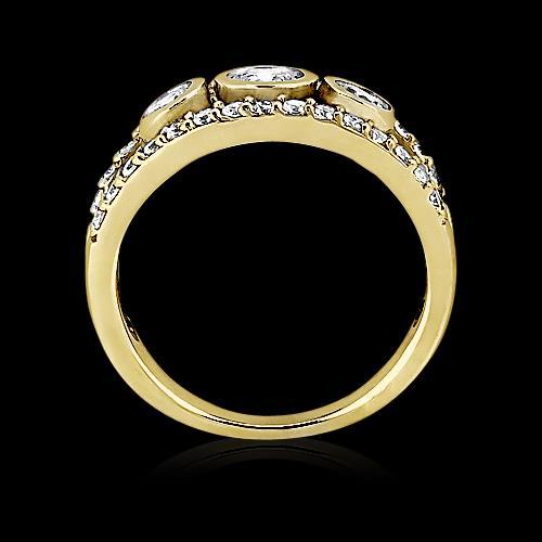 Runder Echt Diamantring 1,46 Kt Gelbgold Split Shank Schmuck Neu