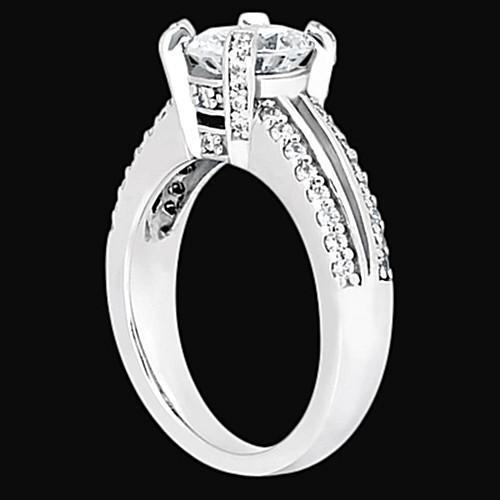 Runder Natürliche Diamant-Verlobungsring 1,45 Karat Korbfassung Schmuck WG