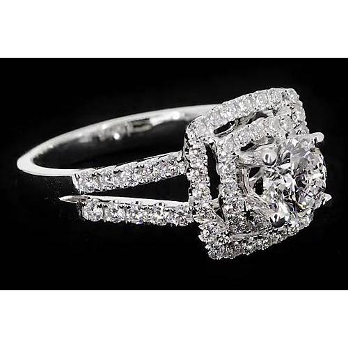 Runder Natürliche Diamant Halo Style Jubiläumsring 3 Karat