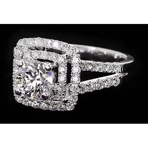 Runder Natürliche Diamant Halo Style Jubiläumsring 3 Karat