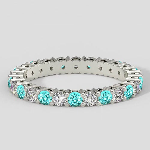 Runder Paraiba-Eternity-Ring